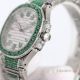 Luxury Replica Patek Philippe Nautilus Ladies 35.2mm Green Diamond Watch (5)_th.jpg